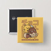 Niedliches Katzen Schokolade Milchkarton Kawaii Ku Button (Vorne & Hinten)