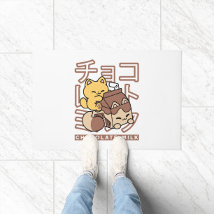 Niedliches Katzen Schokolade Milchkarton Kawaii Ku Fußmatte