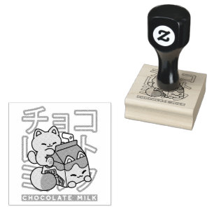 Niedliches Katzen Schokolade Milchkarton Kawaii Ku Gummistempel