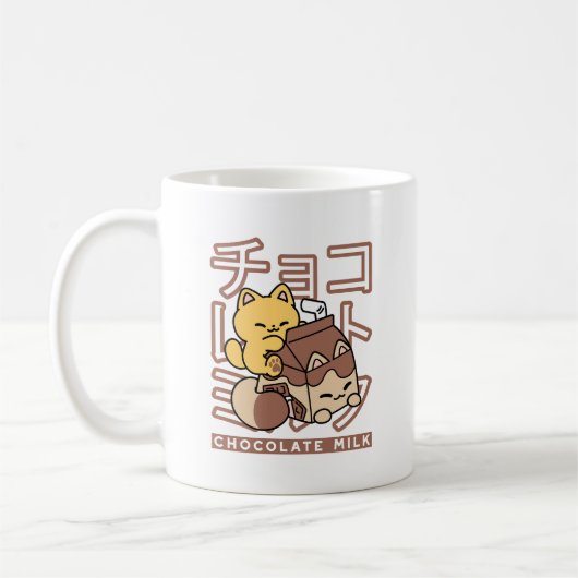 Niedliches Katzen Schokolade Milchkarton Kawaii Ku Kaffeetasse (Links)