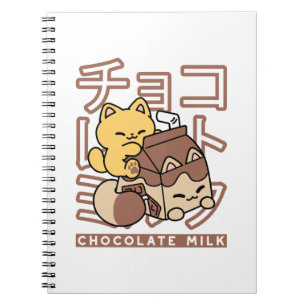 Niedliches Katzen Schokolade Milchkarton Kawaii Ku Notizblock