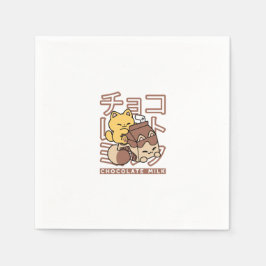 Niedliches Katzen Schokolade Milchkarton Kawaii Ku Serviette