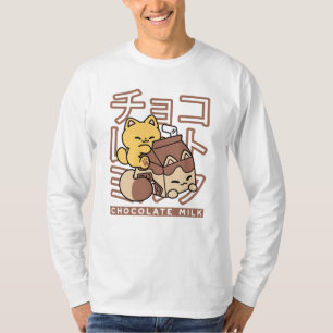 Niedliches Katzen Schokolade Milchkarton Kawaii Ku T-Shirt