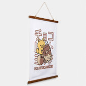 Niedliches Katzen Schokolade Milchkarton Kawaii Ku Wandteppich Mit Holzrahmen (Gewinkelt)