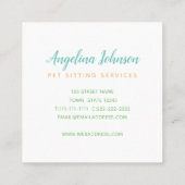 Niedliches Katzen Sitzplatz Quadratische Visitenkarte (Rückseite)