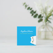 Niedliches Katzen Sitzplatz Quadratische Visitenkarte (Stehend Vorderseite)