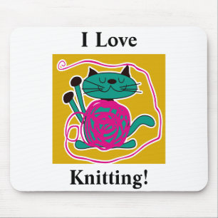 Niedliches Katzen-Stricken Mousepad