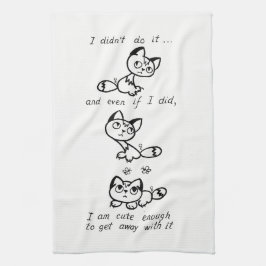 Niedliches Katzen-Tee-Tuch Handtuch
