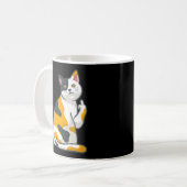 Niedliches Katzen Tier Drehe Sie von Middle Finger Kaffeetasse (Vorderseite Links)