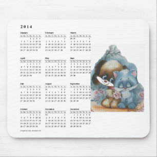 Niedliches Katzen- u. Hundekalender mousepad