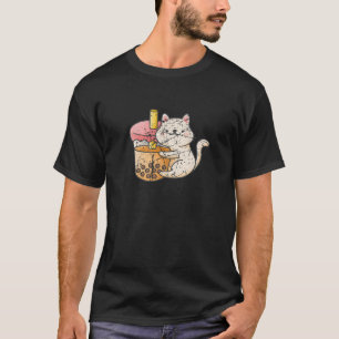 Niedliches Katzen Umarmung Milch Tee Boba Bubble T