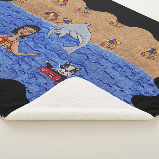 Niedliches Katzen und Dame Rote Innentuben in der Sherpadecke (3/4)