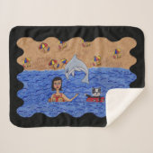 Niedliches Katzen und Dame Rote Innentuben in der Sherpadecke (Vorderseite (Horizontal))