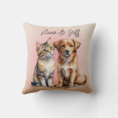 Niedliches Katzen- und Hundefarben Kissen (Rückseite)