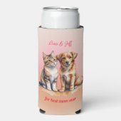 Niedliches Katzen- und Hundefarben Selters Dosenkühler (Seltzer Vorderseite)