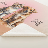 Niedliches Katzen- und Hundefarben Sherpadecke (3/4)