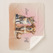 Niedliches Katzen- und Hundefarben Sherpadecke (Vorderseite)