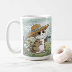 Niedliches Katzen Wasserpfeifen Garten Kaffeetasse