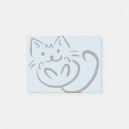 Niedliches Katzen-Zeichnen Post-it Klebezettel