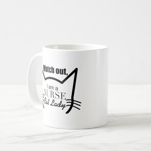 Niedliches Katzen-Zitat-Geschenk passen heraus, Kaffeetasse (Vorderseite Links)