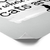 niedliches Katzenangebot Graue und Weiße Farbe Poster (Ecke)