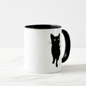 Niedliches katzenartiges der schwarzen Katze Tasse (VorderseiteRechts)