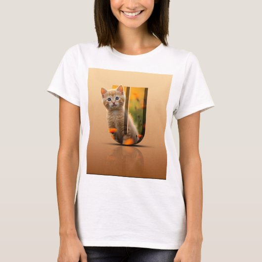 niedliches Katzendesign T-Shirt (Vorderseite)