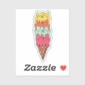 Niedliches Katzeneis | Kawaii Kittens Aufkleber (Blatt)