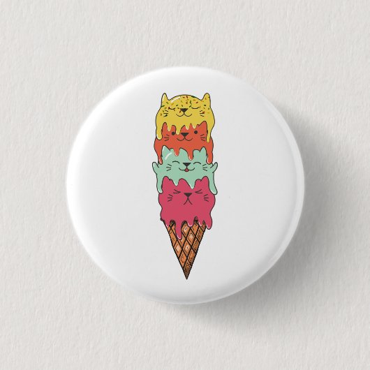 Niedliches Katzeneis | Kawaii Kittens Button (Vorderseite)