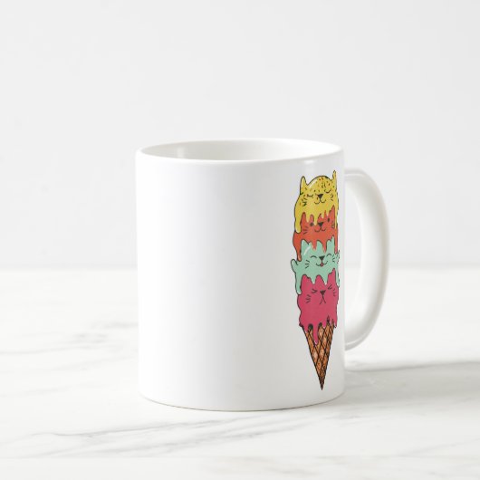 Niedliches Katzeneis | Kawaii Kittens Kaffeetasse (VorderseiteRechts)