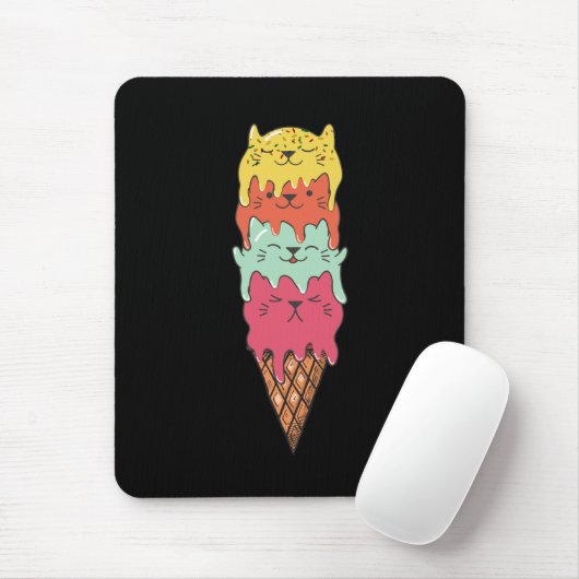 Niedliches Katzeneis | Kawaii Kittens Mousepad (Mit Mouse)