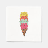Niedliches Katzeneis | Kawaii Kittens Serviette (Vorderseite)