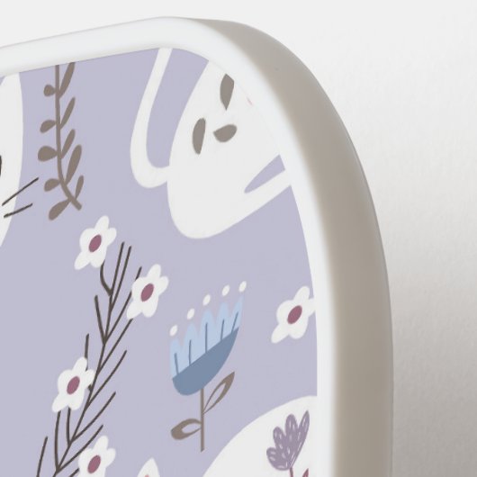 Niedliches Katzenfloral Monogramm Paddel Pickleball Schläger (Linke Seite)