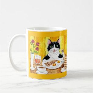 Niedliches Katzenfrühstück Tasse