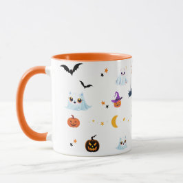 Niedliches Katzengastblatt Halloween Kürbiskuchen  Tasse