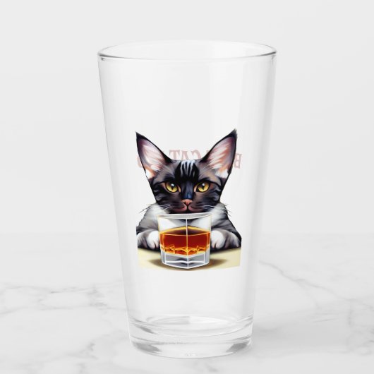 Niedliches Katzengemälde Glas (Vorderseite)