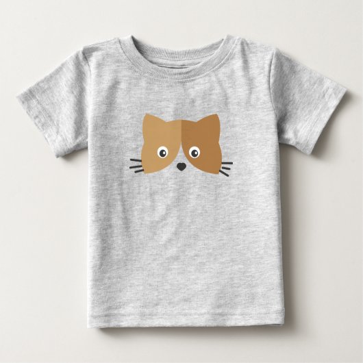 Niedliches Katzengesicht Baby T-shirt (Vorderseite)