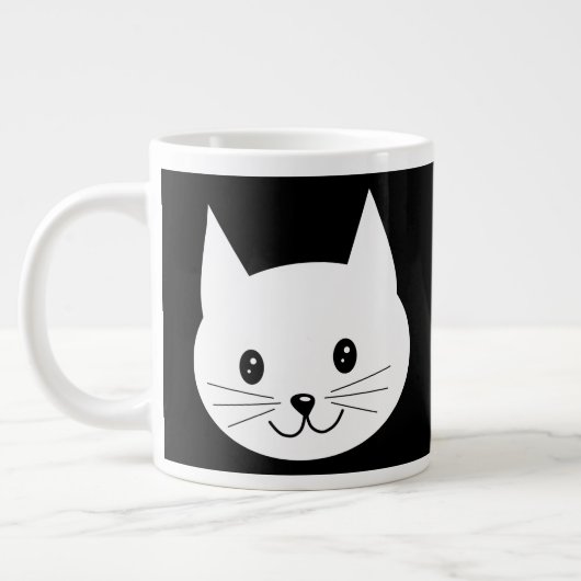 Niedliches Katzengesicht. Jumbo-Tasse (Links)