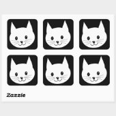 Niedliches Katzengesicht. Quadratischer Aufkleber (Blatt)
