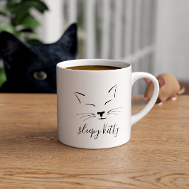 Niedliches Katzengesicht Schlaflosigkeit Kitty Whi Espressotasse