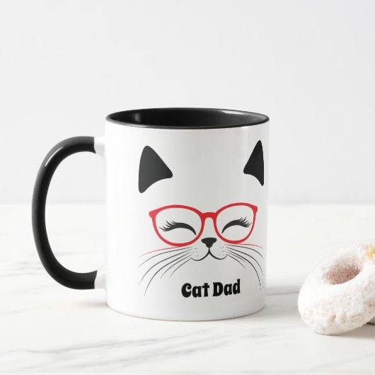 Niedliches Katzengesicht Tasse (Mit Donut)
