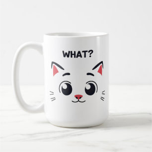 Niedliches Katzengesicht "WAS?" Funny Expression T Kaffeetasse