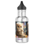 Niedliches Katzengewirr mit dem Personalisierten N Edelstahlflasche (Links)