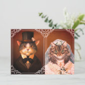 Niedliches Katzenhochzeitpaar Einladung (Stehend Vorderseite)
