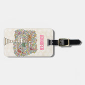 Niedliches Katzenjammer und Vögel in einer Baumill Gepäckanhänger (Vorderseite horizontal)