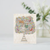 Niedliches Katzenjammer und Vögel in einer Baumill Postkarte (Stehend Vorderseite)