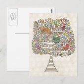 Niedliches Katzenjammer und Vögel in einer Baumill Postkarte (Vorne/Hinten)
