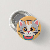 Niedliches Katzenkätzchen Face Heimtiertiere Gebur Button (Vorne & Hinten)
