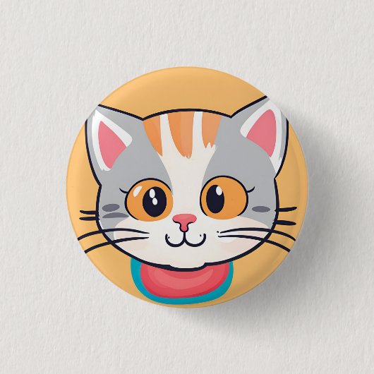 Niedliches Katzenkätzchen Face Heimtiertiere Gebur Button (Vorderseite)