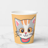 Niedliches Katzenkätzchen Face Heimtiertiere Gebur Pappbecher (Rückseite)